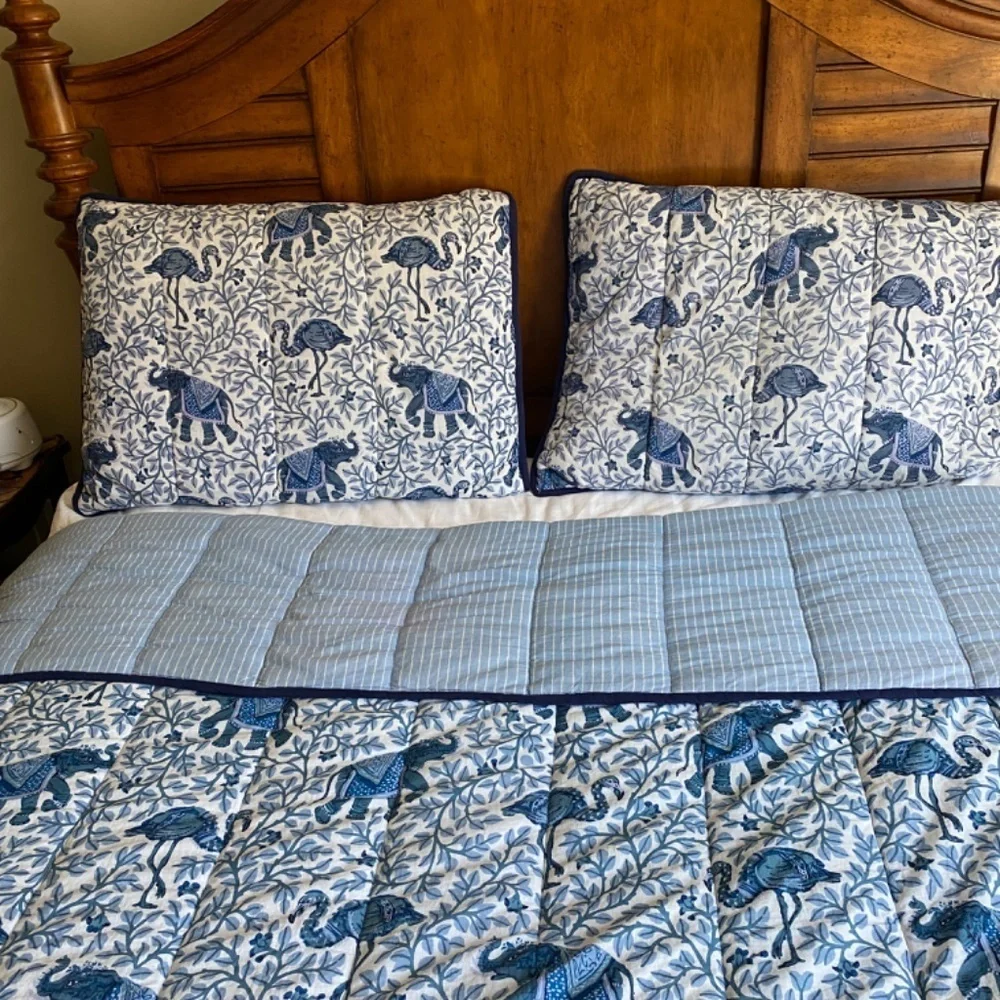 Anthropologie Printfresh Flameneco Organic Quilt Full/Queen